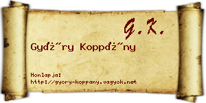 Győry Koppány névjegykártya
